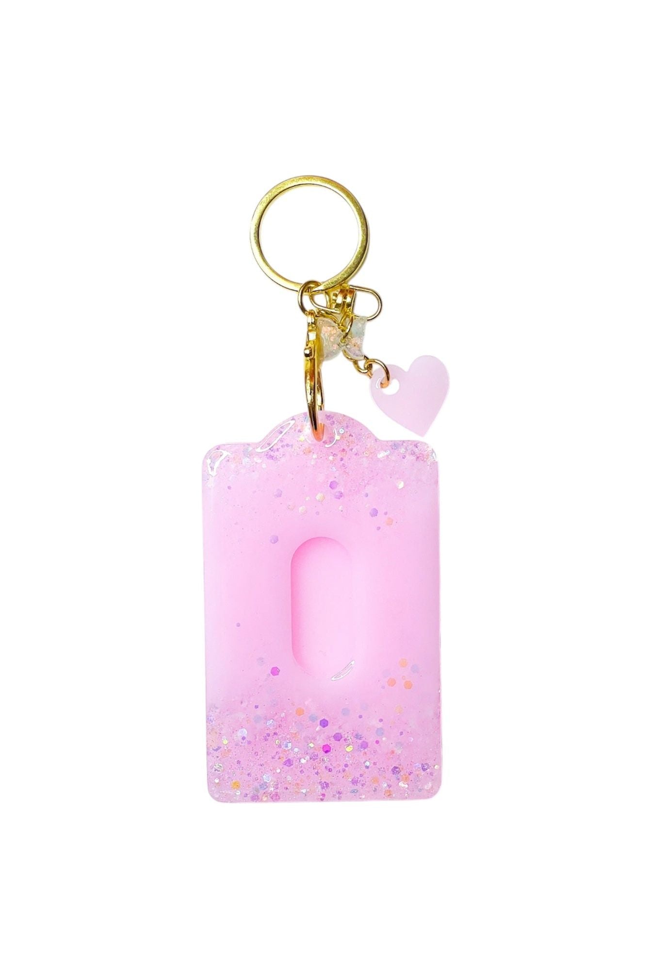 Pink Glitter Filled Card Holder