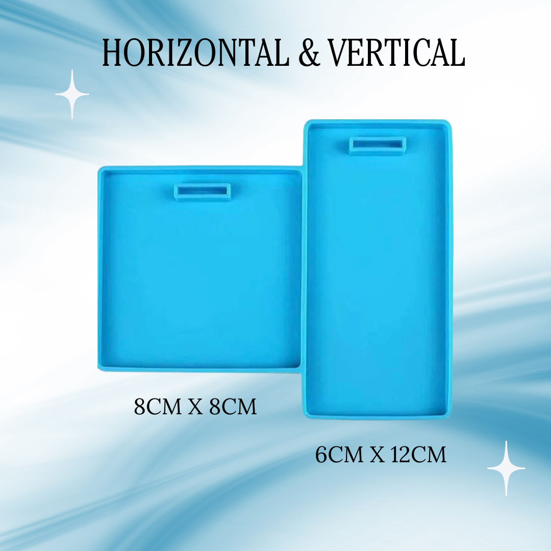 Front side of badge sizes, horizontal and vertical, badge holders