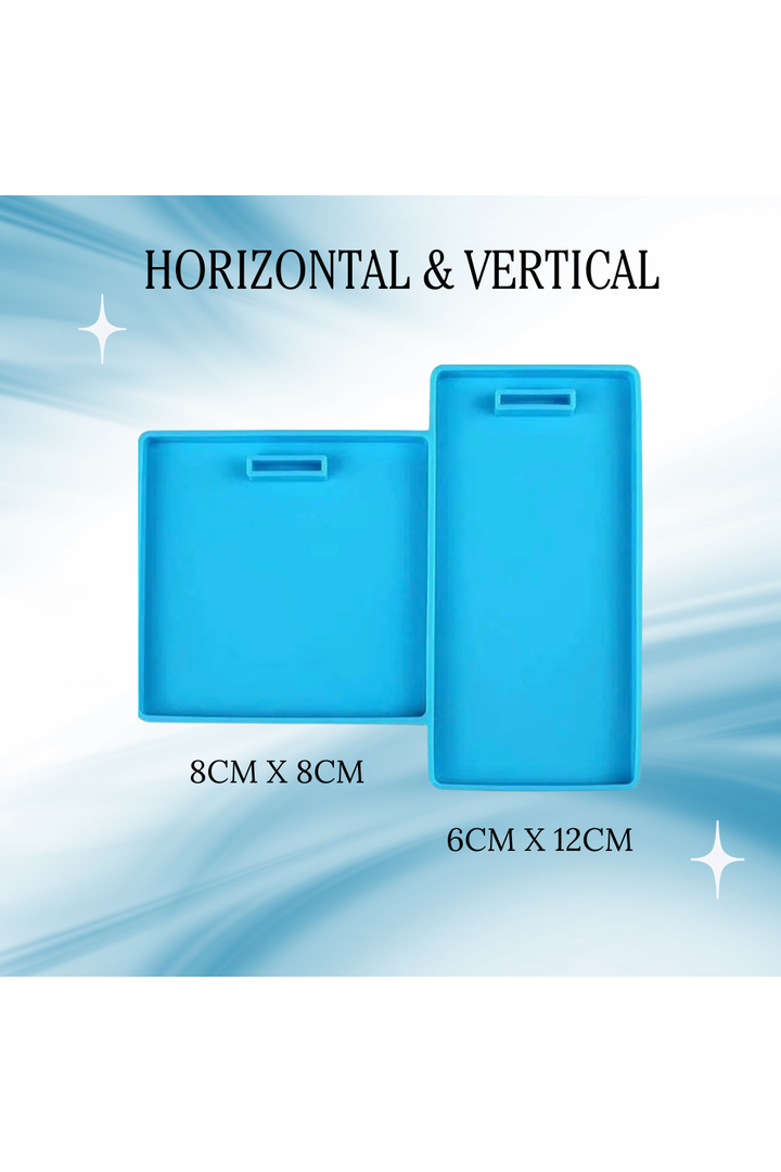 Front side of badge sizes, horizontal and vertical, badge holders