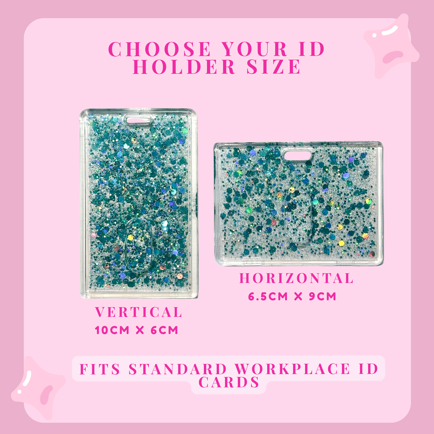 Turquoise Glitter Resin ID Holder