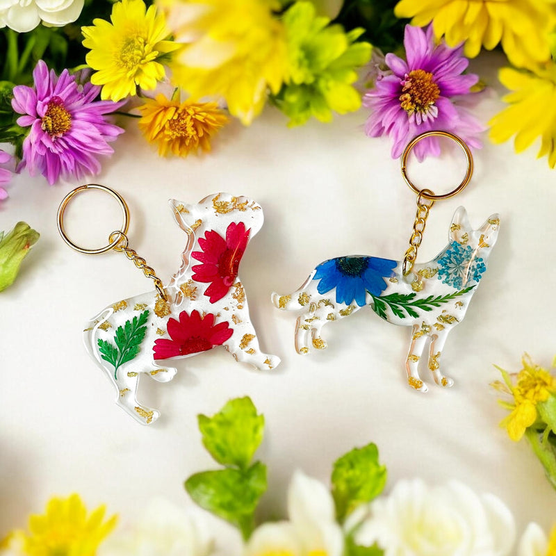 Floral Animal Keychains