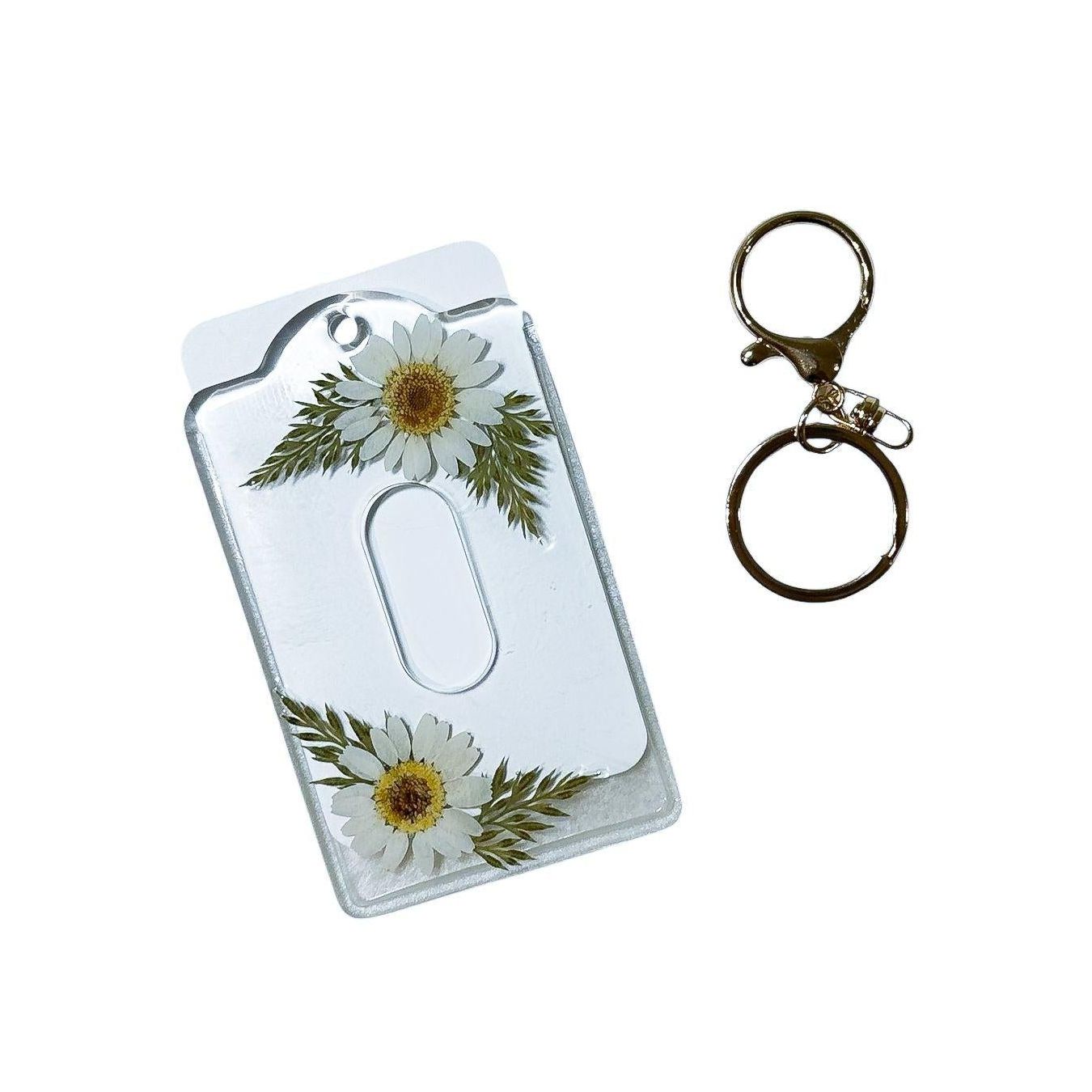 White Daisy & Fern Card holder