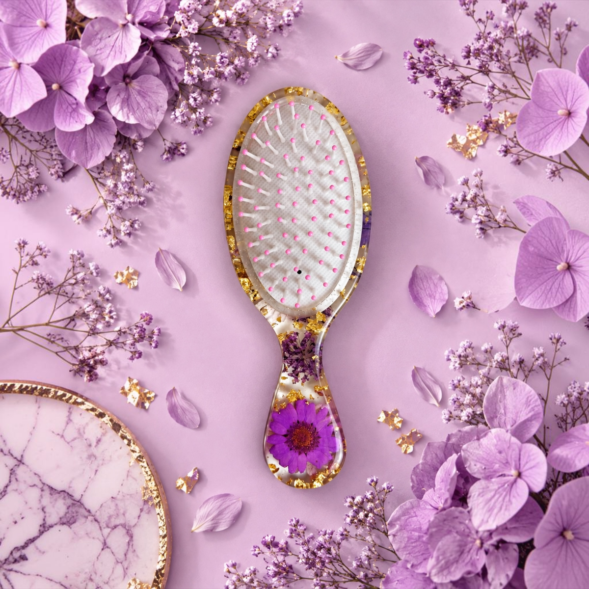 Personalised Floral Hair Brush