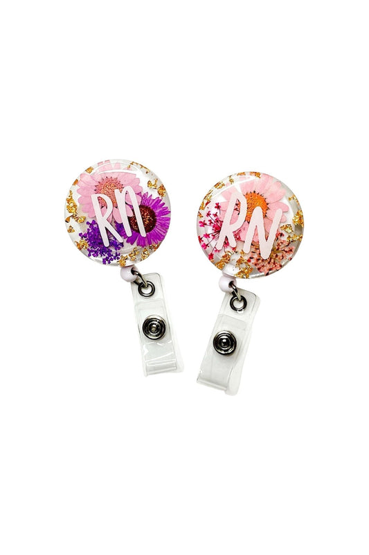Retractable Floral Badge Reels