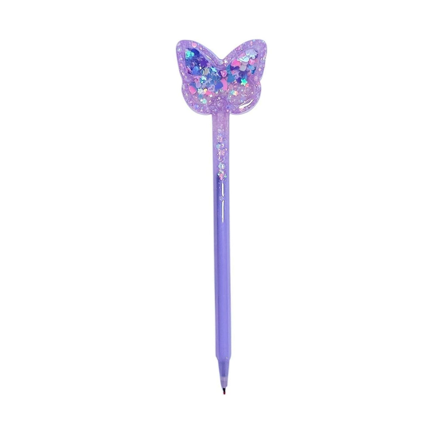 Purple Butterfly Shaker Pen