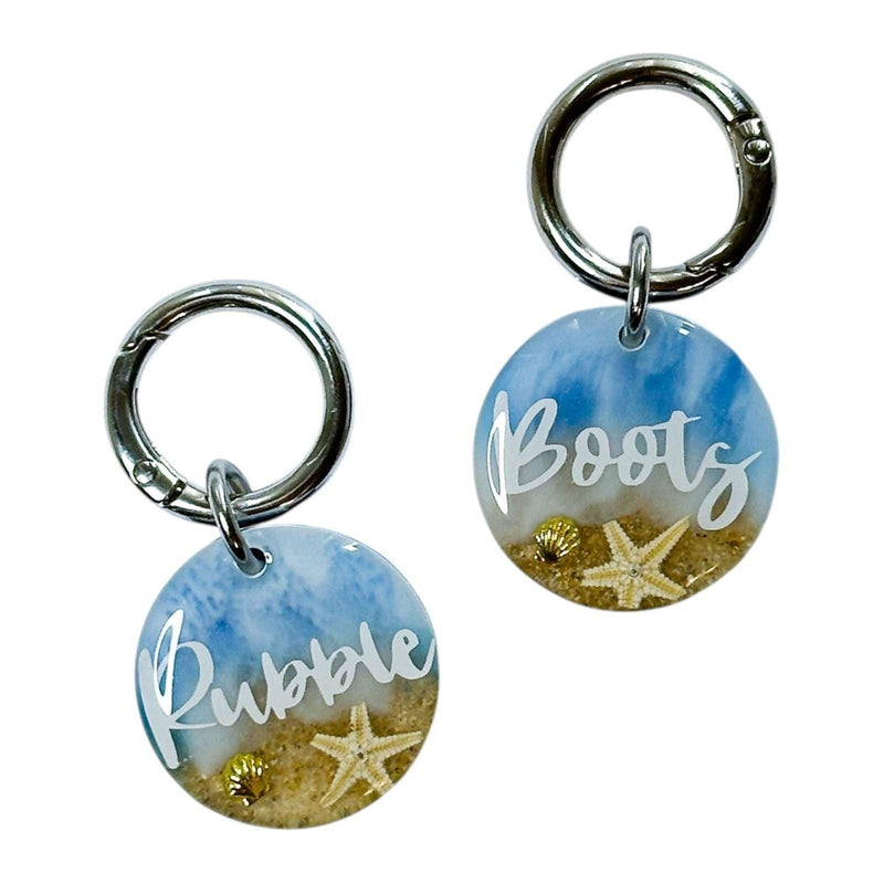 Beach Themed Resin Dog Tag