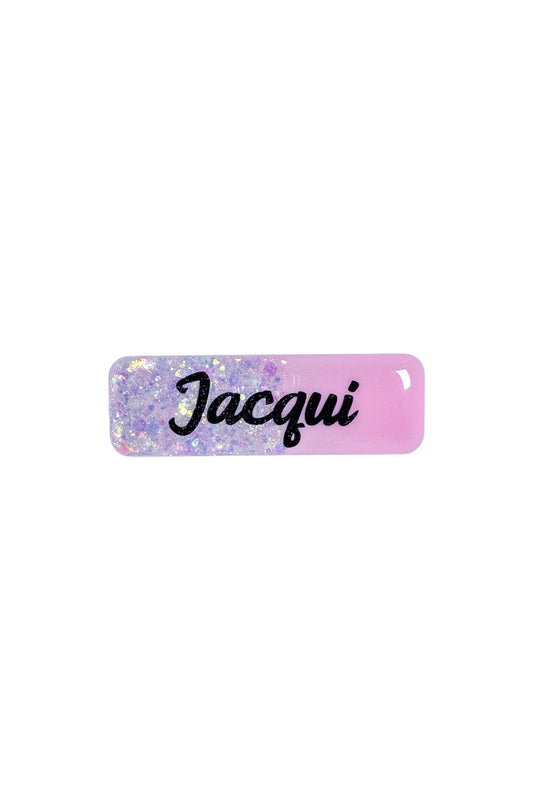 Pink Glitter Name Badge
