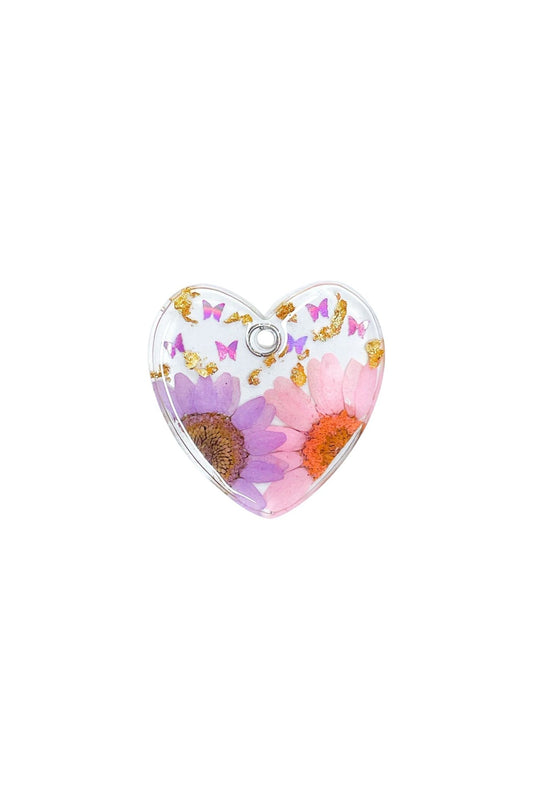 Floral/Butterfly Love Heart Dog Tags