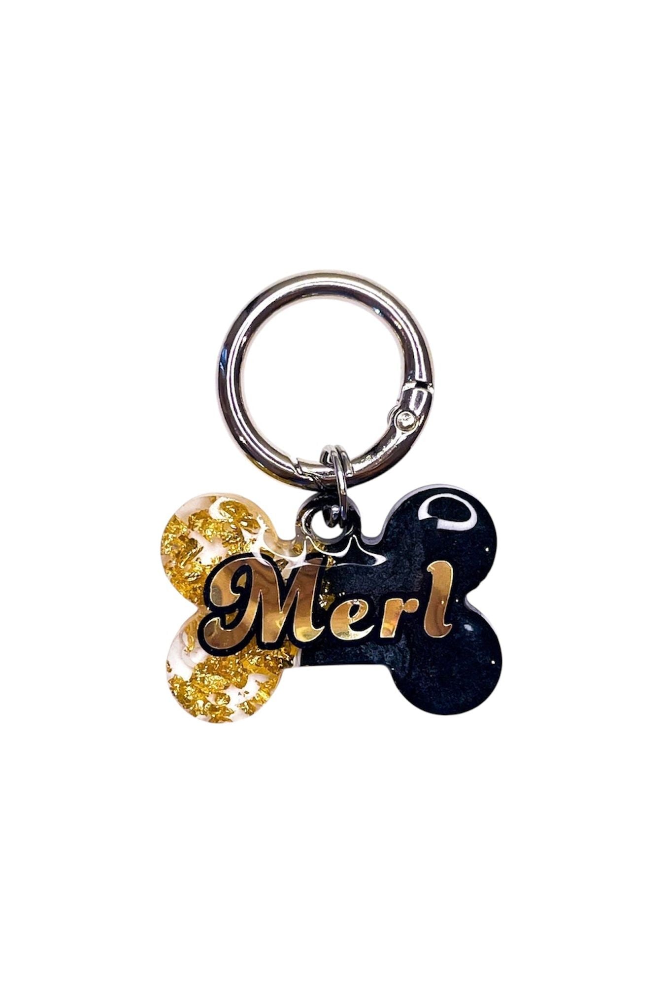Gold And Black Speckled Dog Tags
