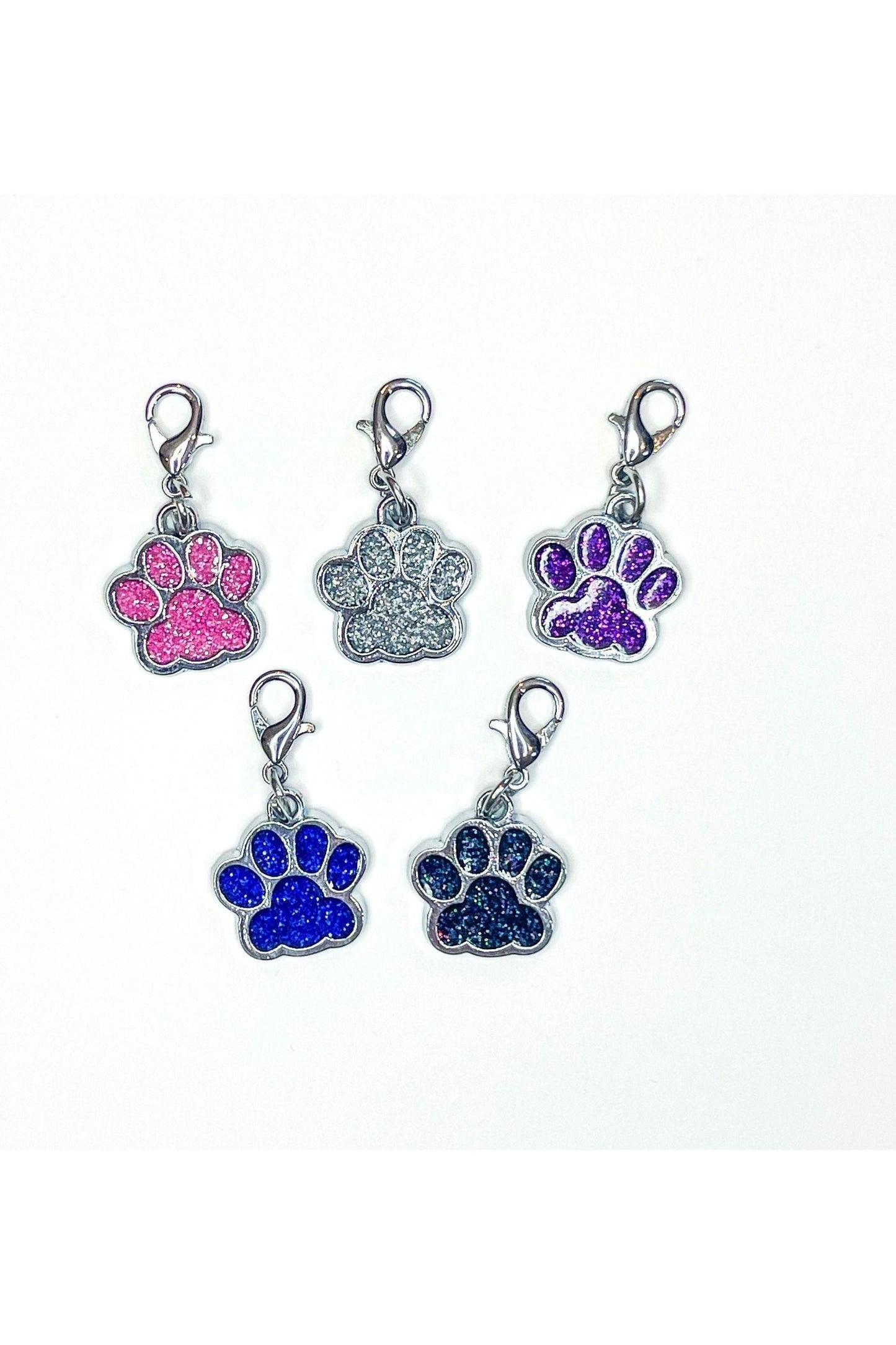 Glitter Paw Print Charms
