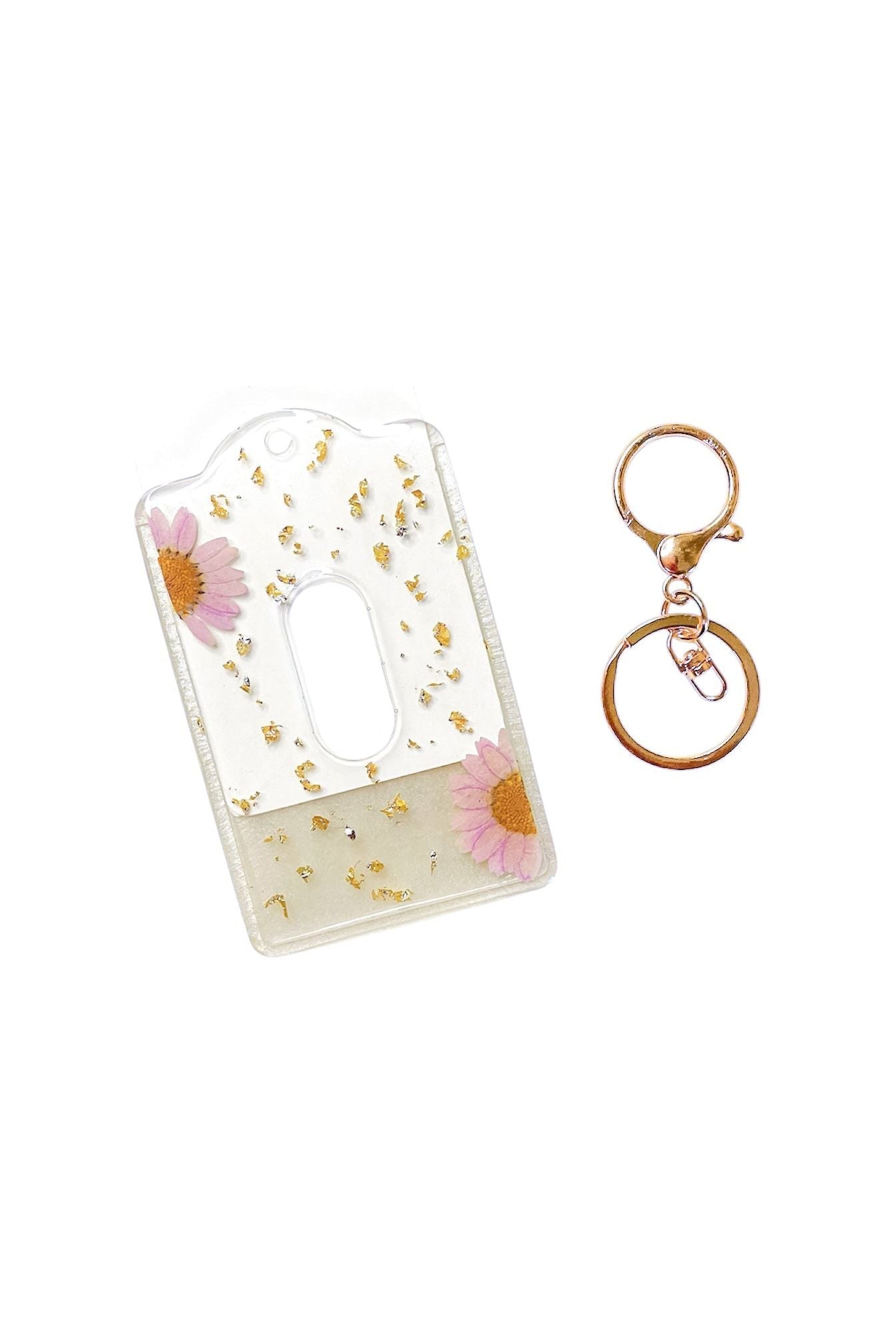 Purple Floral And Pearl Card Holder