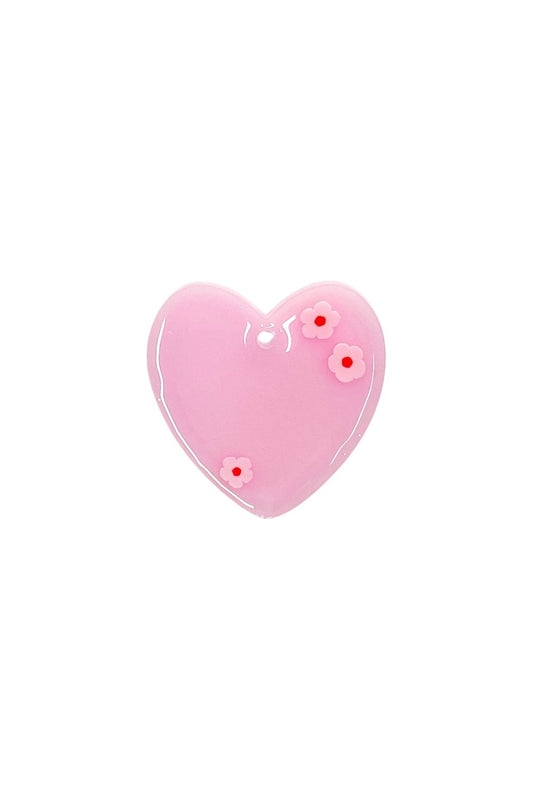 Baby Pink Love Heart Dog Tags