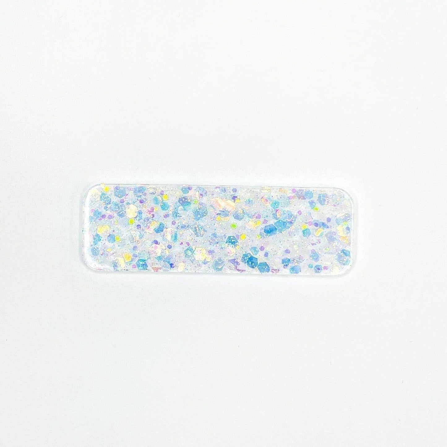 White Glitter Name Badges, Front Side