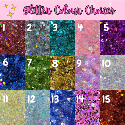Personalised Glitter Resin Luggage Tag