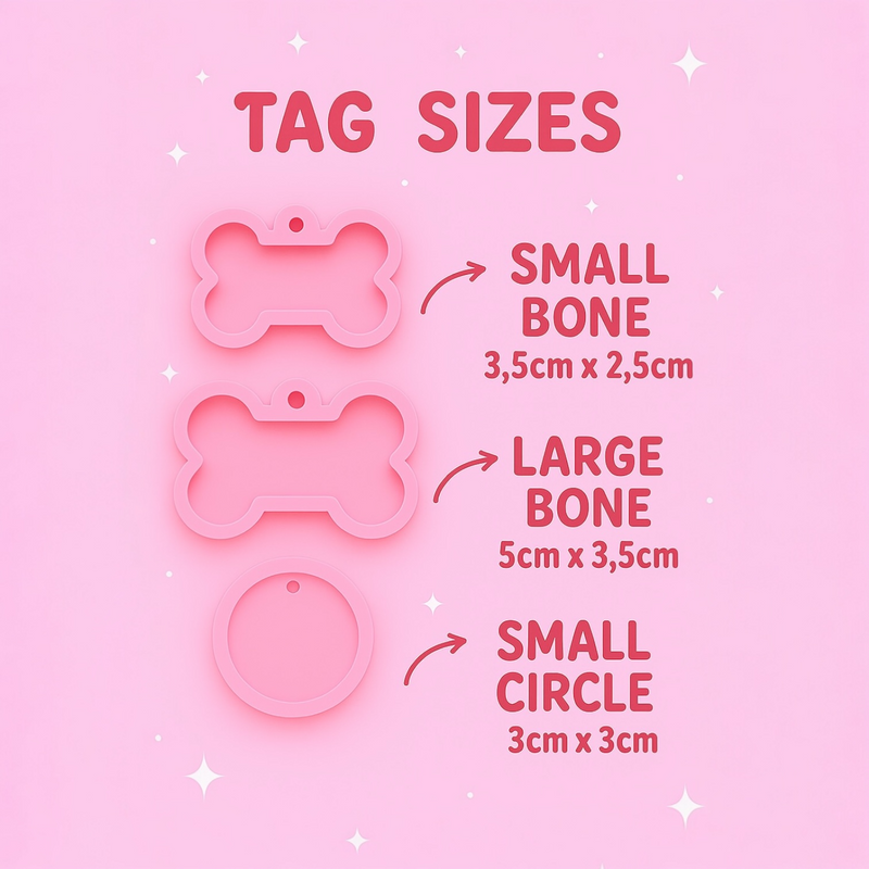 Pretty Pink Floral Resin Dog Tag