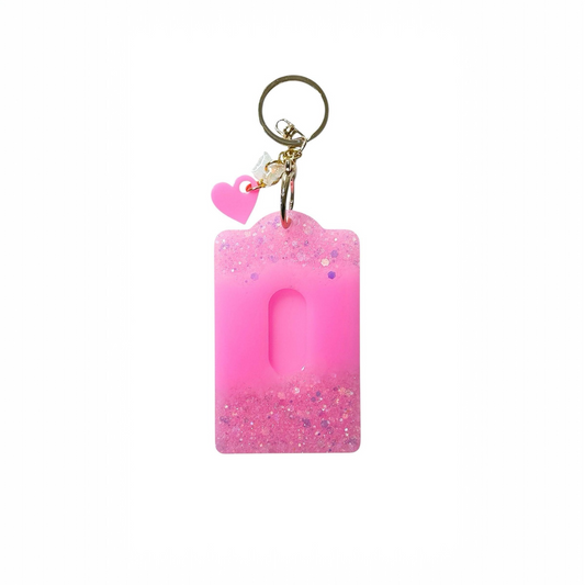 Pink Glitter Filled Card Holder