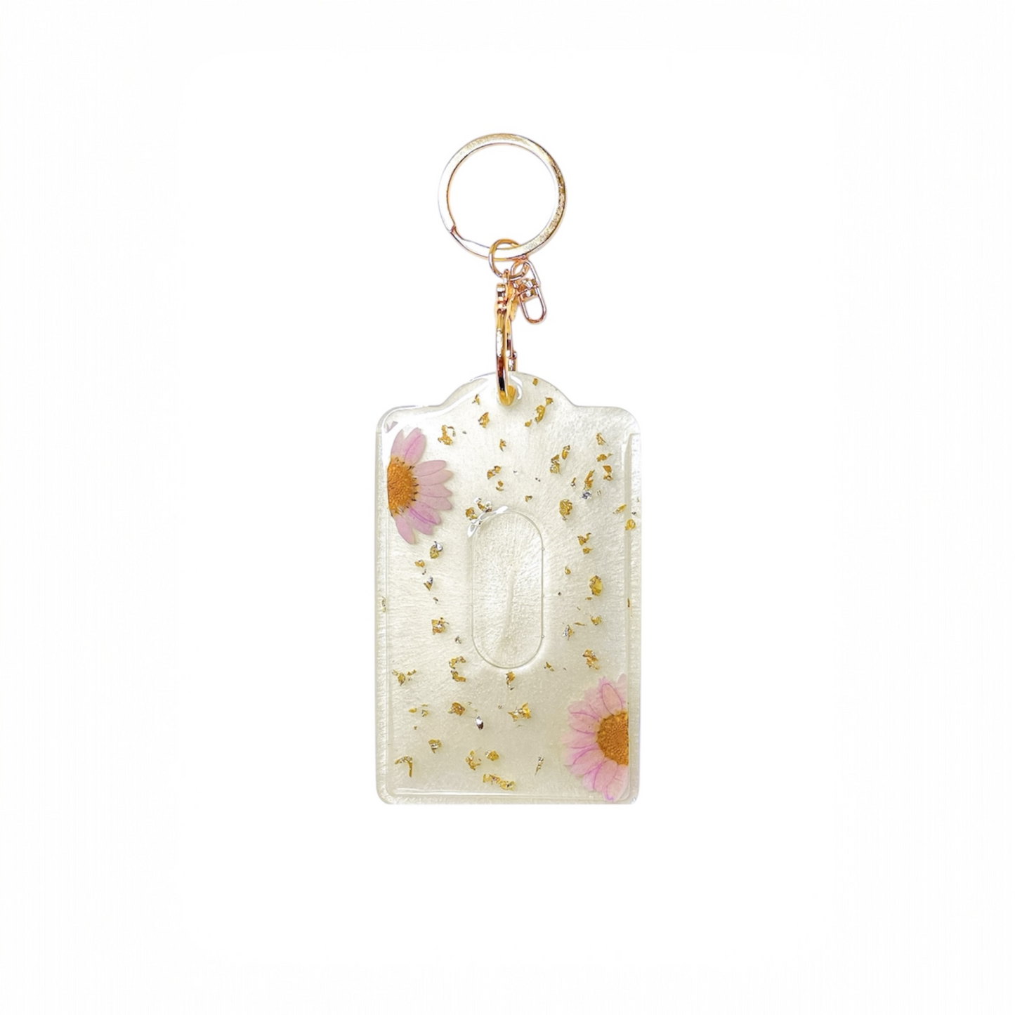 Purple Floral And Pearl Card Holder