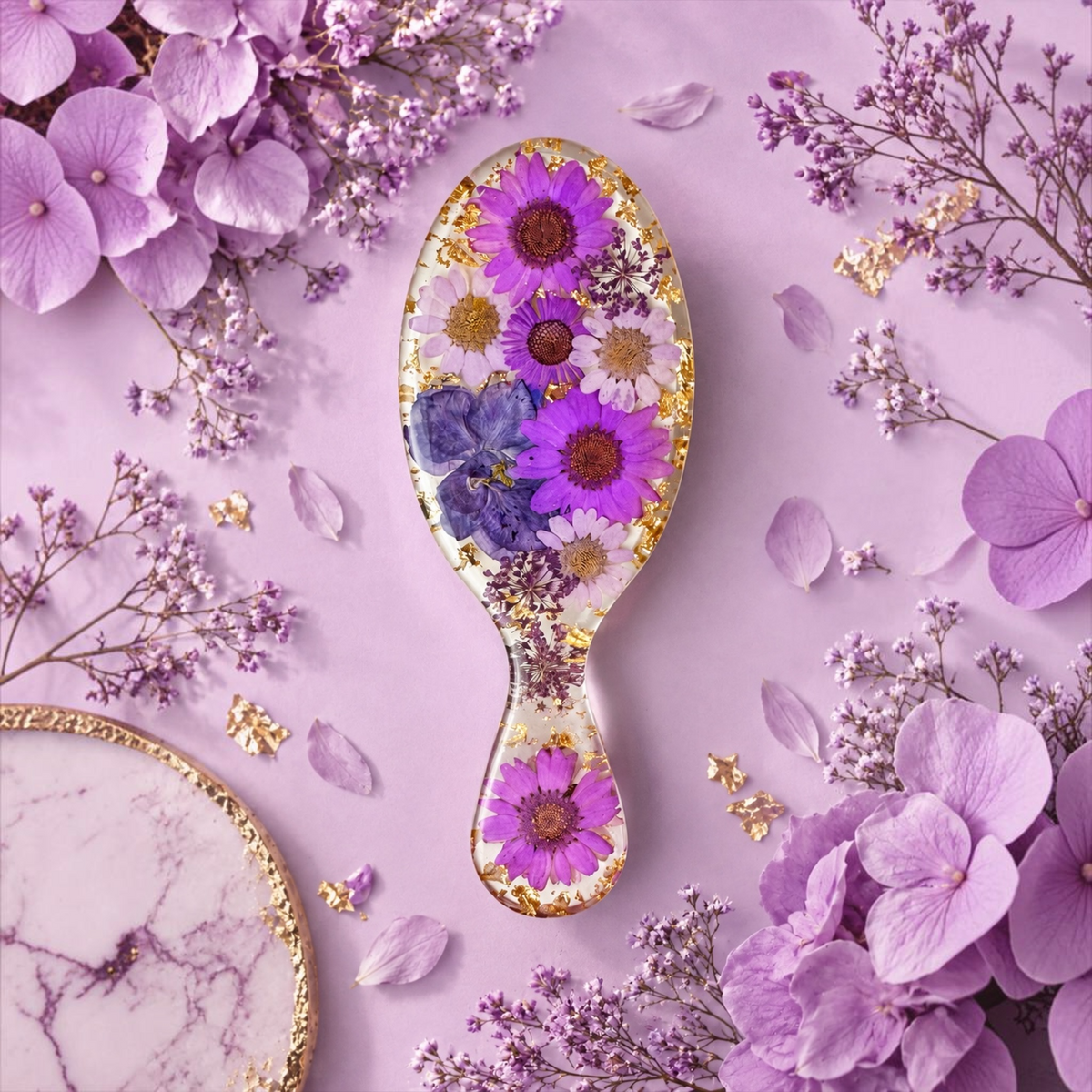 Personalised Floral Hair Brush