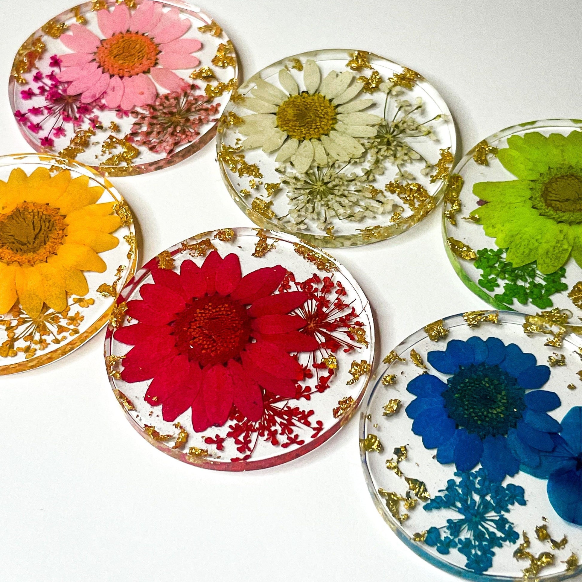 Badge Reels, Close Up, Floral Colours