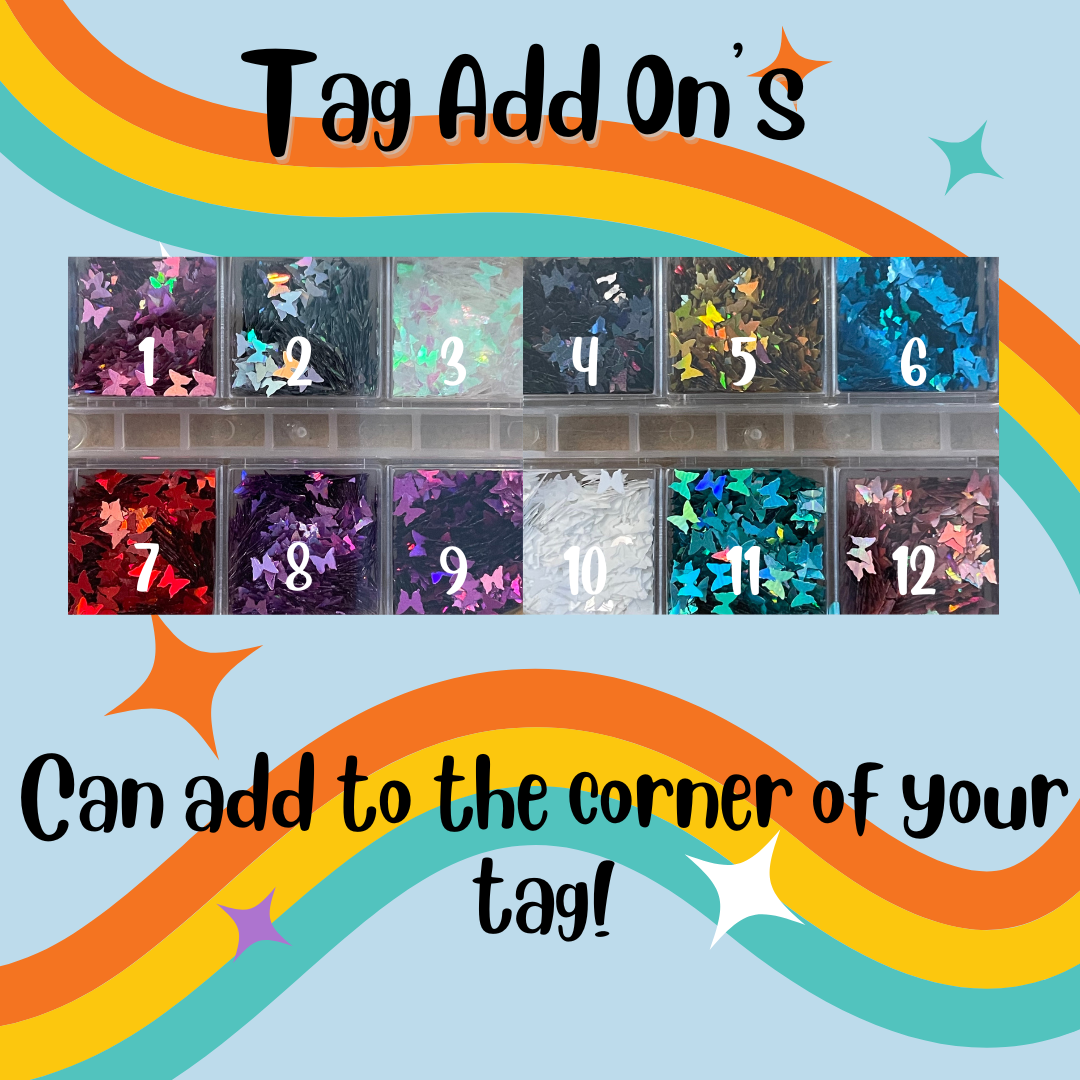 Custom Pet Tags, Tag Add On's, Front Side