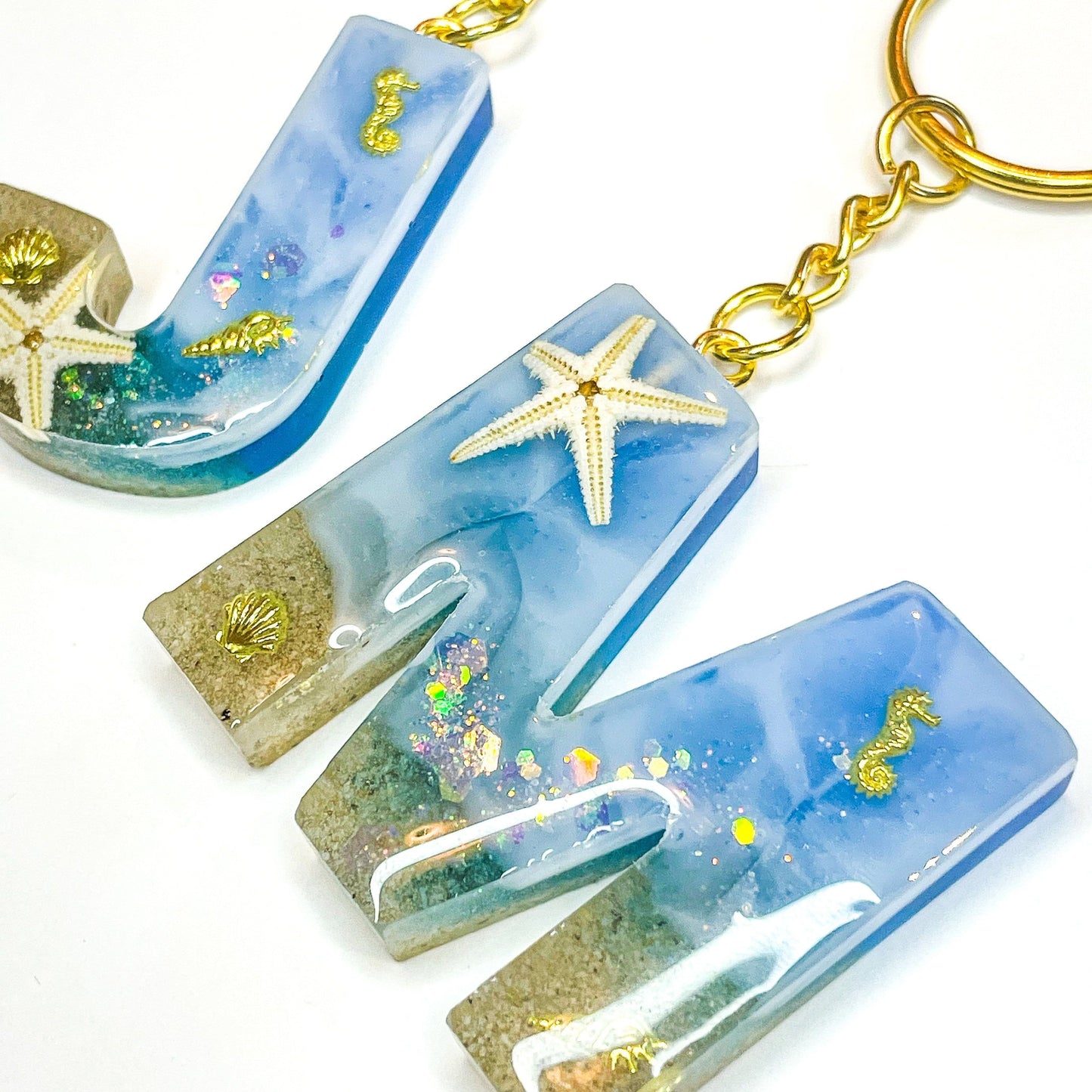 Beach Themed Resin keychains