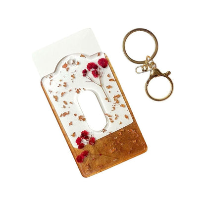 Red Floral/Gold Card Holder