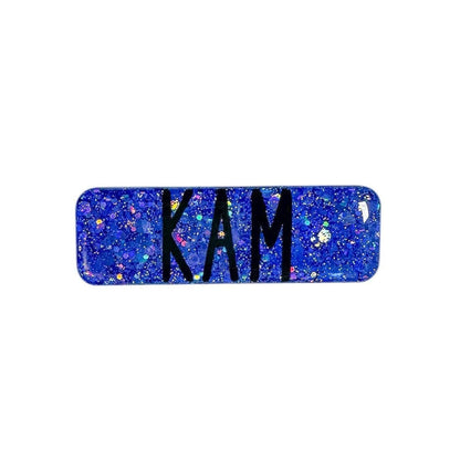 Dark Blue Glitter Name Badge