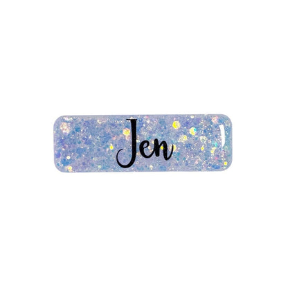White Glitter Name Badge