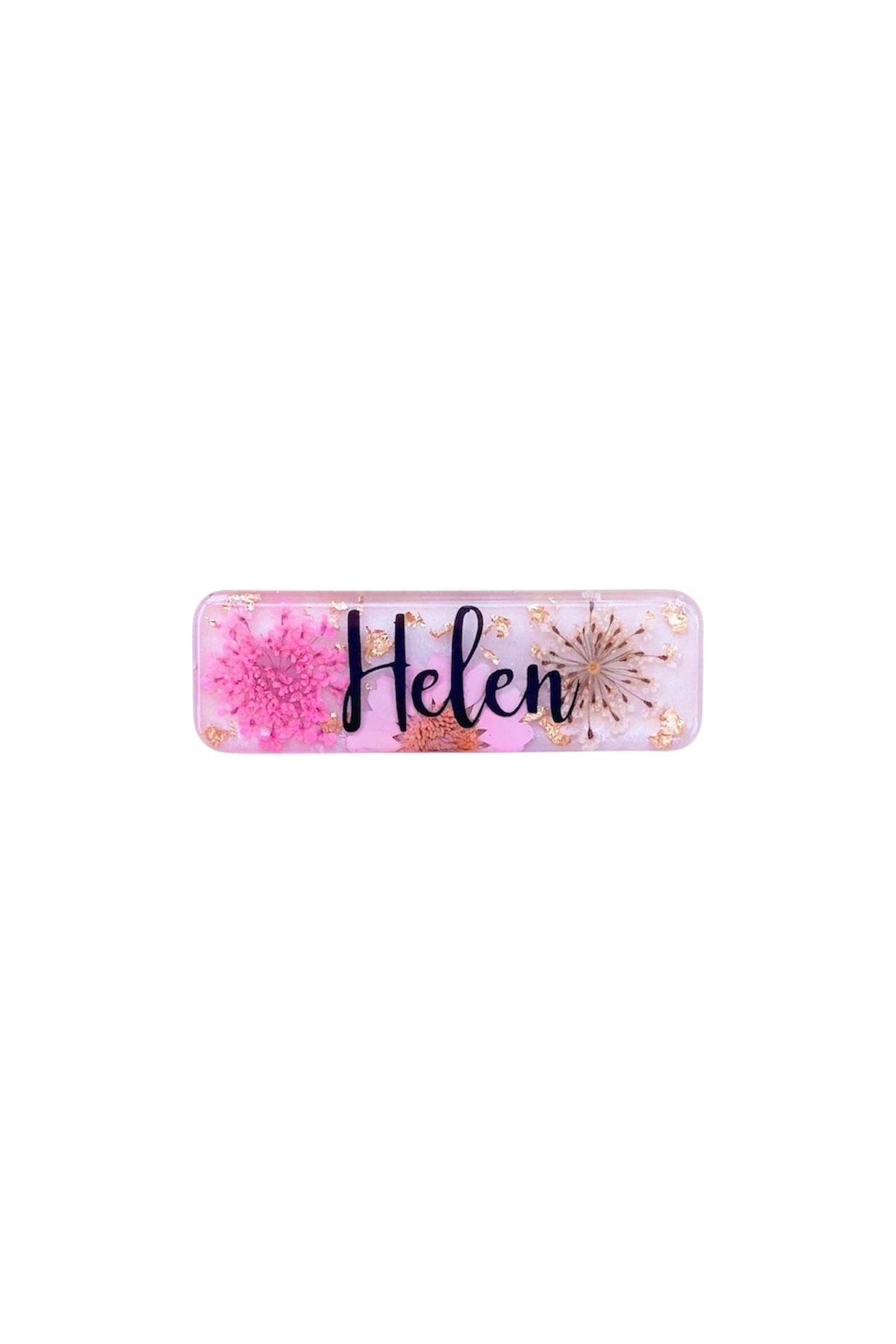 Pink Floral Name Badge