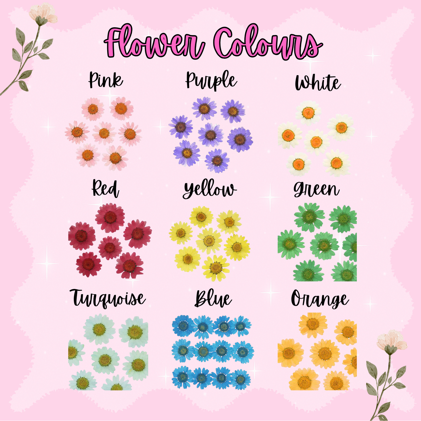 Handmade Resin Floral Hair Comb & Matching Mirror Set