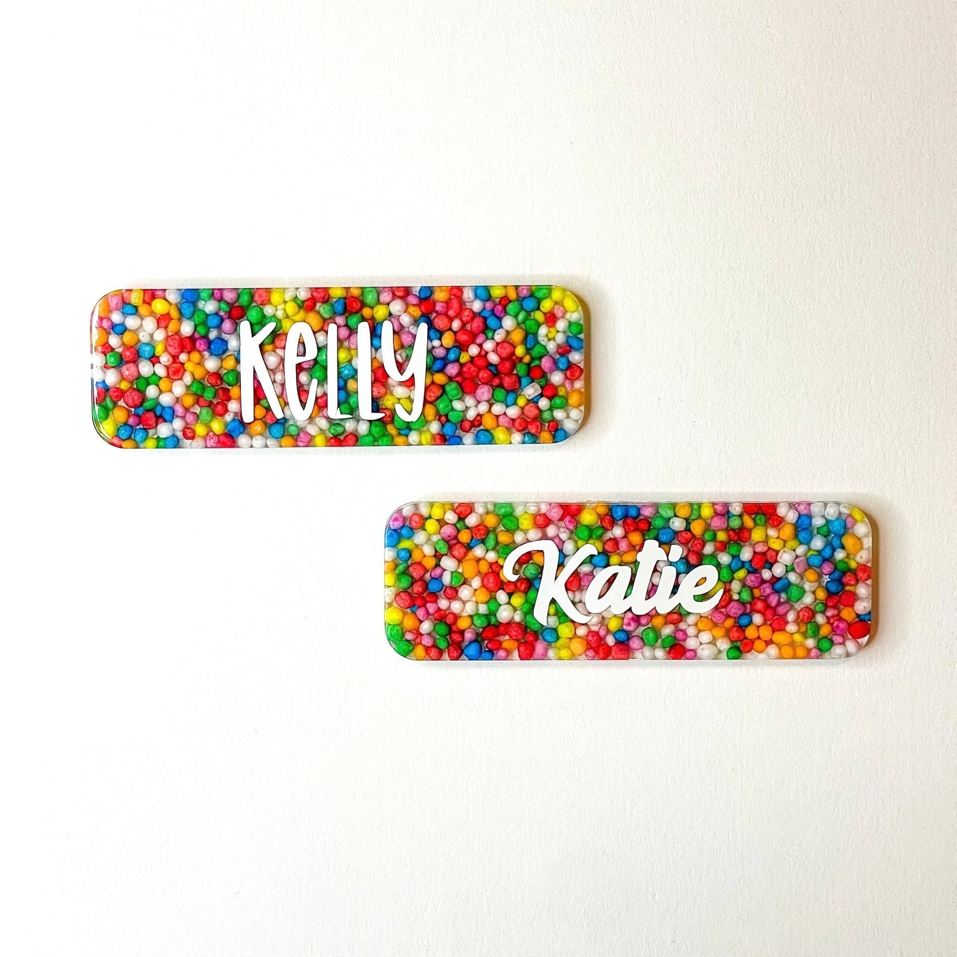 Freckle Filled Name Badge – Enchanting Resin Creations