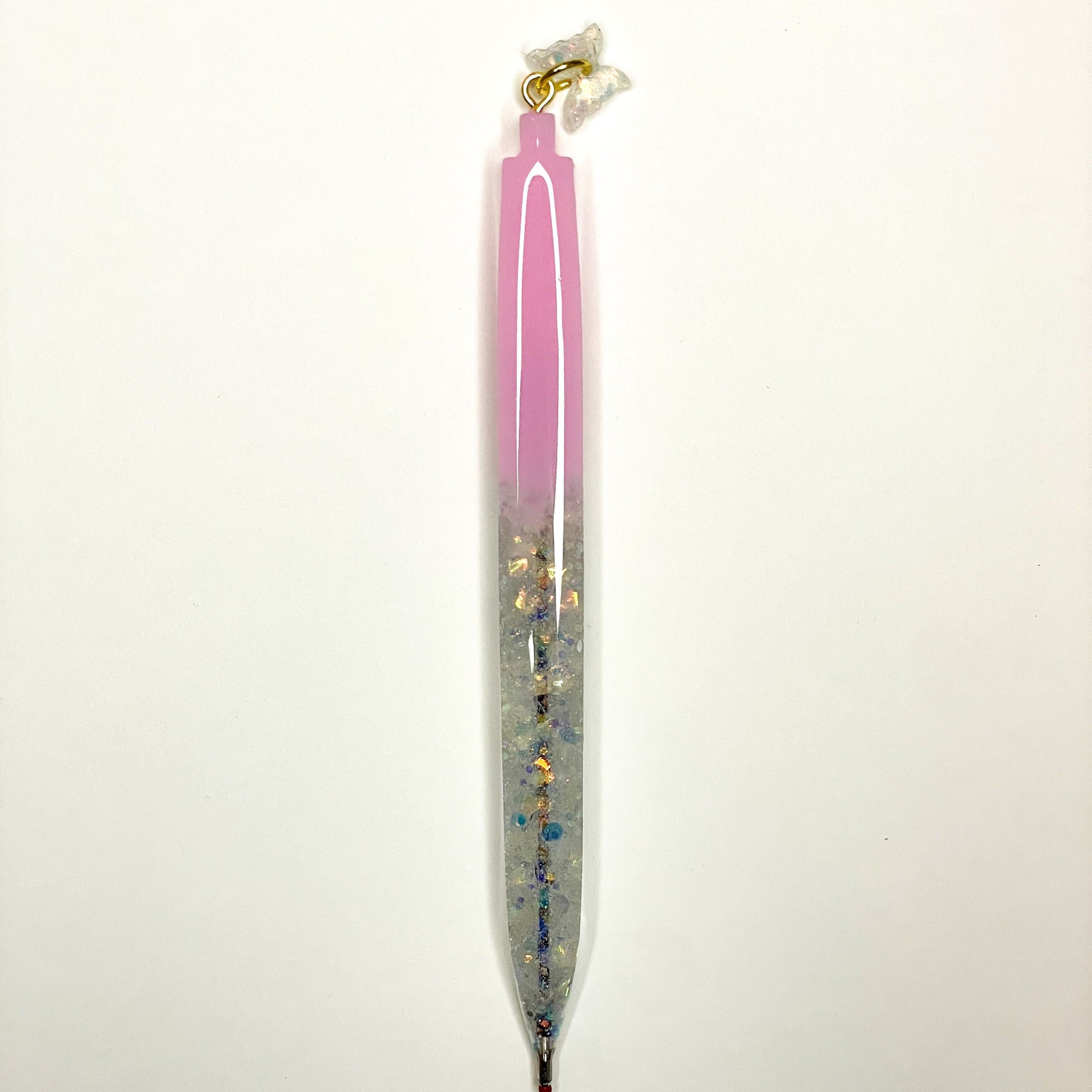 White Glitter Filled Pen, Custom Pens, Pens, Front Side