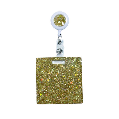 Gold Glitter Resin Badge Reel