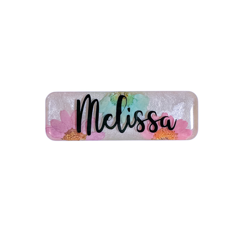 Mixed Floral Name Badge