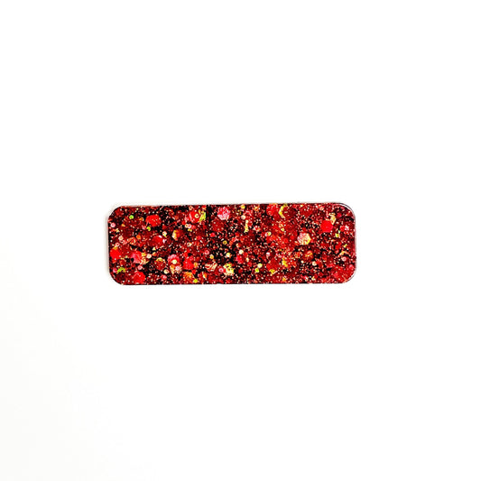 Red Glitter Name Badges, Front Side